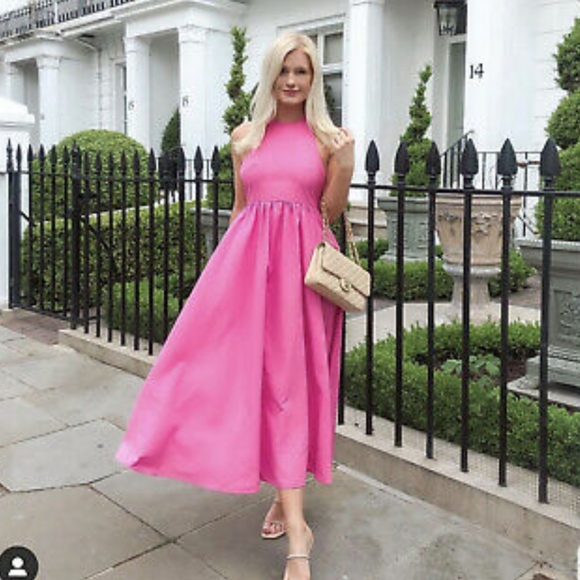 NWT Zara Pink Poplin Halter Neck Dress, Size S - Picture 5 of 11